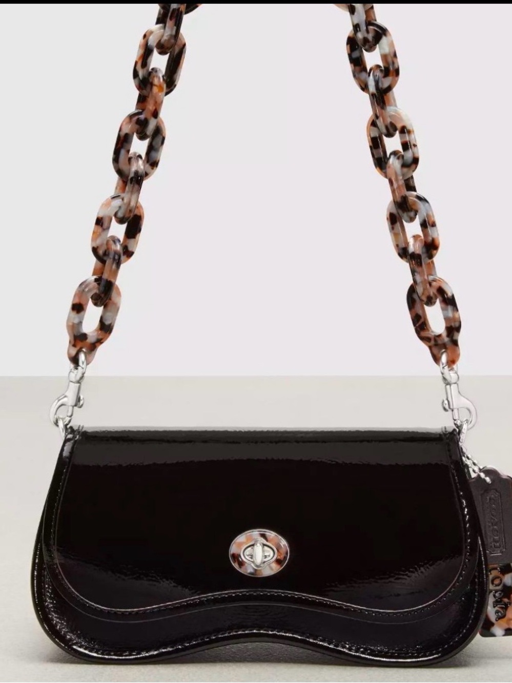 Coach Coachtopia Wavy Dinky Bag In Crinkle Patent Leather NWT